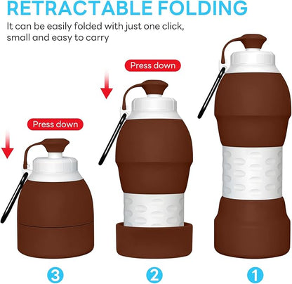 Collapsible Lightweight 20oz Water Bottle, Food-Grade Silicone BPA Free - Image 5