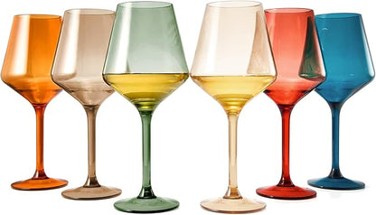 European Style Plastic Crystal, Stemmed Wine Glasses | Set of 6 | Acrylic by TheWineSavant