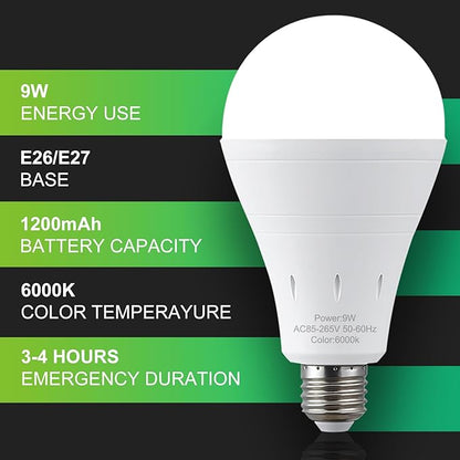 DEBAOBULB6 Pack Rechargeable Emergency Light Bulbs, Battery Powered LED Light - Image 6