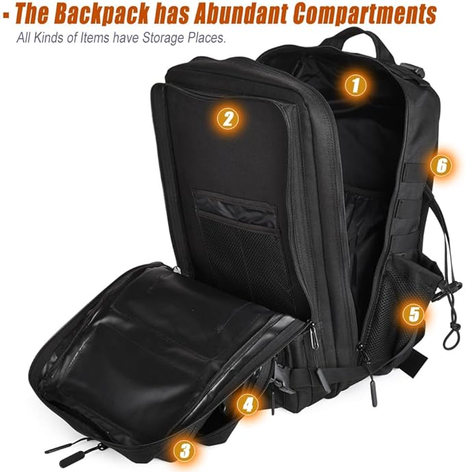 45L Tactical Backpack for Men Women, Military Assault Pack - Image 3