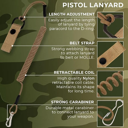 TECEUM Tactical Pistol Lanyard – 3+ Colors – Equipment Accessories - Image 2