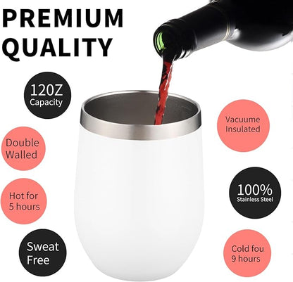 12oz/4 Pack Wine Tumbler Glasses - Image 3