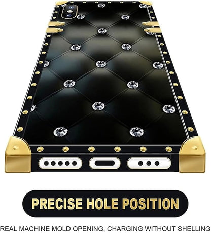 Compatible with iPhone Xs Max Case, Shiny Black Sofa Crystal Luxury Golden - Image 5