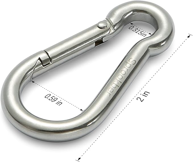 sprookber Stainless Steel Carabiner Spring Snap Hook - Image 2