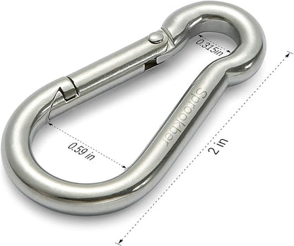 sprookber Stainless Steel Carabiner Spring Snap Hook - Image 2