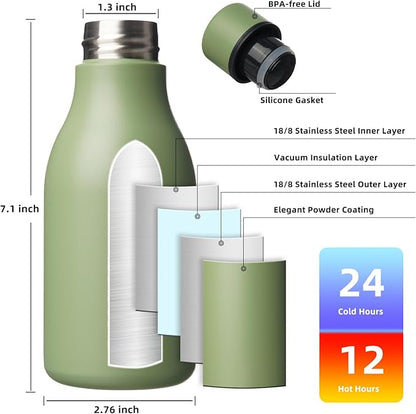 BJPKPK Insulated Water Bottles, 12oz Stainless Steel Metal Water Bottle - Image 3