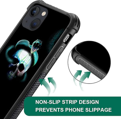 for iPhone 13 Case, Skeleton Winding Snake Pattern Graphic Design Girl Boy Soft - Image 4
