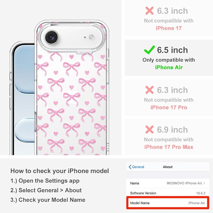 MOSNOVO for iPhone Air Case | Military Grade 6.6ft Drop Tested | Camera Control - Image 2