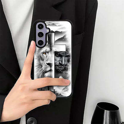 for Samsung Galaxy S24 S25 Case, Lion Cross Jesus Christ Dove Pattern Graphic - Image 7