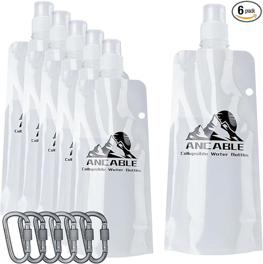 Ancable 17oz Collapsible Water Bottles, BPA-Free Water Bottle by Ancable