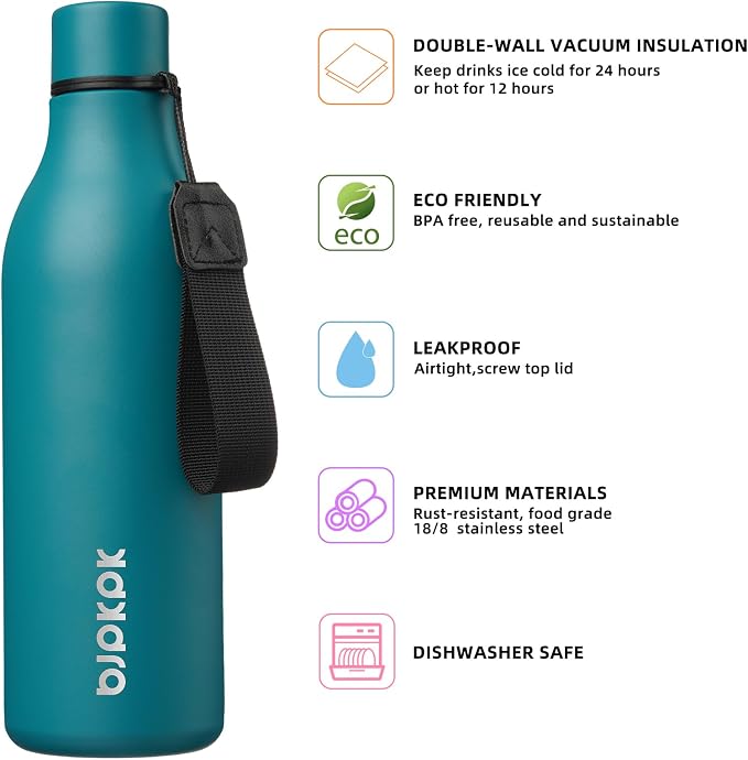BJPKPK Insulated Water Bottles, 25 oz Stainless Steel Metal Water Bottle - Image 2