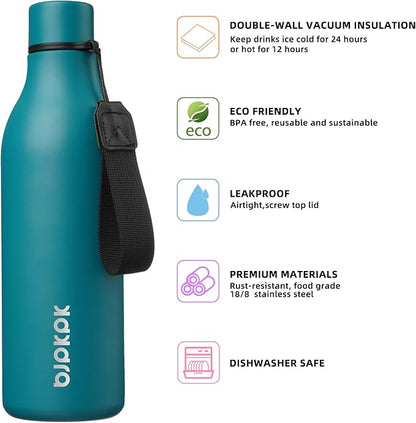 BJPKPK Insulated Water Bottles, 25 oz Stainless Steel Metal Water Bottle - Image 2