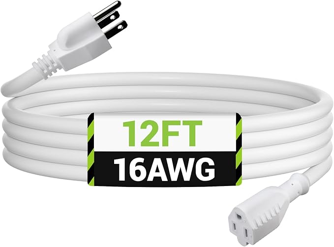 BN-LINK 12ft Outdoor Extension Cord, 16 Gauge General Purpose Power Cord by BN-LINK