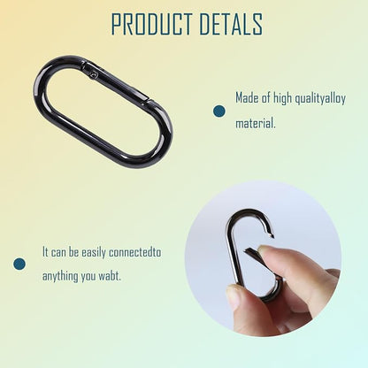 16 Pcs Carabiners Clip, Oval Shape Cute Carabiner Keychain Clip Aluminum Hook - Image 3