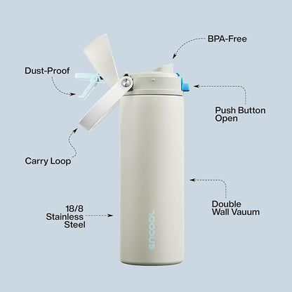 Insulated Water Bottle with Straw - Image 4