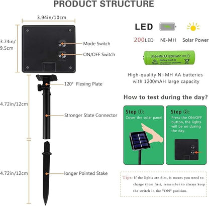 Extra-Long Solar String Lights for Outside, 4 Pack 400LED Solar Fairy Lights - Image 3