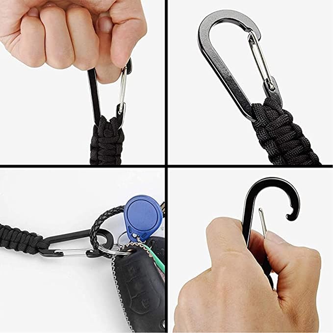 BRAVESHINE Paracord Keychain Carabiner Clip, D Ring Lanyard Hanger Stroller Hook - Image 5