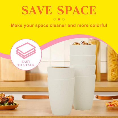 Homienly Wheat Straw Cups 12oz Unbreakable & Easy to Clean Cups Reusable - Image 5