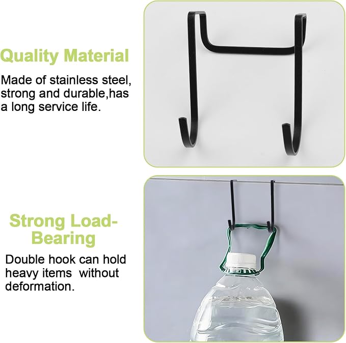 6Pcs Over Cabinet Double Hooks, Stainless Steel Over Cupboard Door Towel Hanger - Image 4