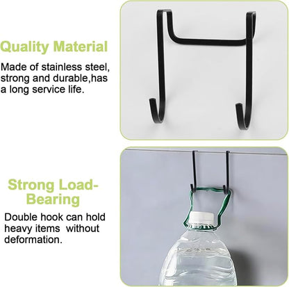 6Pcs Over Cabinet Double Hooks, Stainless Steel Over Cupboard Door Towel Hanger - Image 4