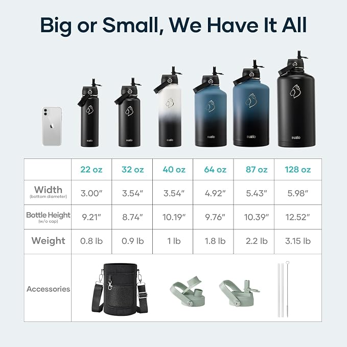 BUZIO 24 oz Water Bottle Insulated, Leakproof Stainless Steel Flask, Wide Mouth - Image 7