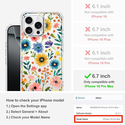 MOSNOVO for iPhone 16 Pro Max Case, Shockproof Military-Grade Protection 6.6ft - Image 2