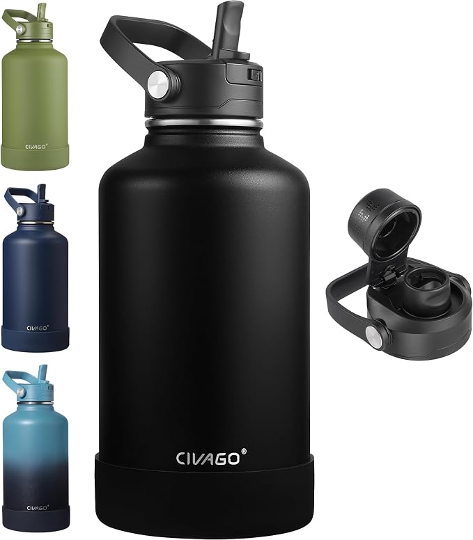 CIVAGO 64 oz Insulated Stainless Steel Water Bottle by CIVAGO
