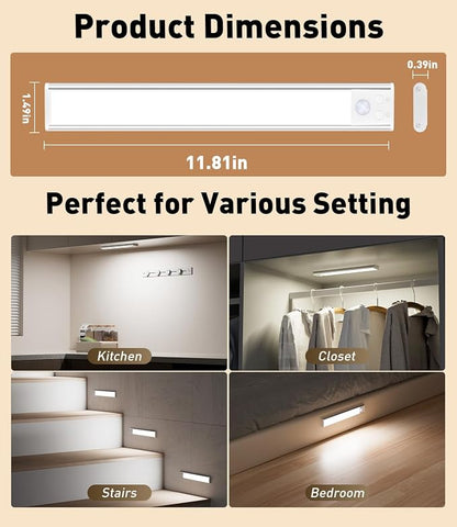 Under Cabinet Lighting, Rechargeable Motion Sensor Light Indoor, 4 Pack - Image 6