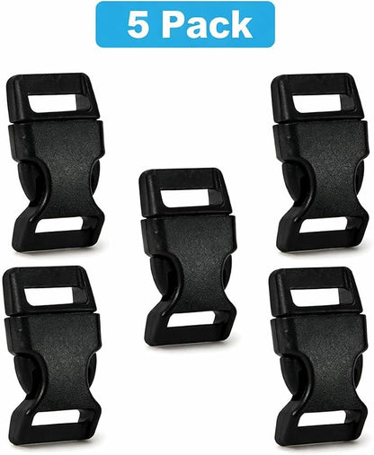 5/8" Black Plastic Side Release Buckle Curved Quick Release - Image 2