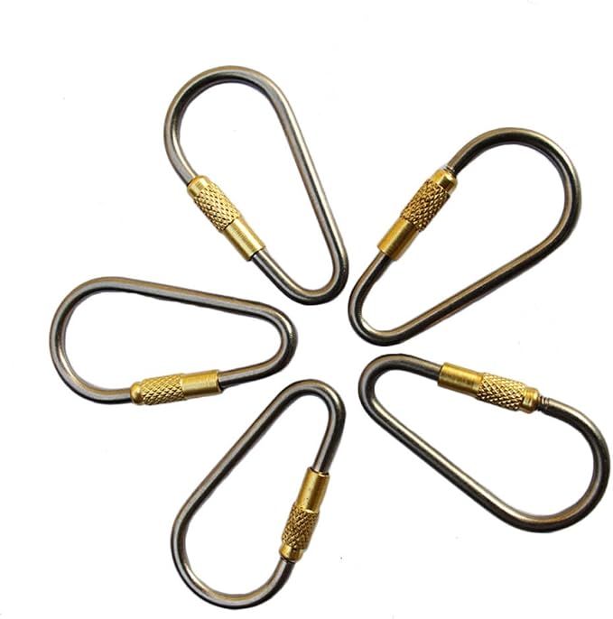 5pcs MINI Titanium Locking Carabiner, Perfect D-Ring by EKLOEN