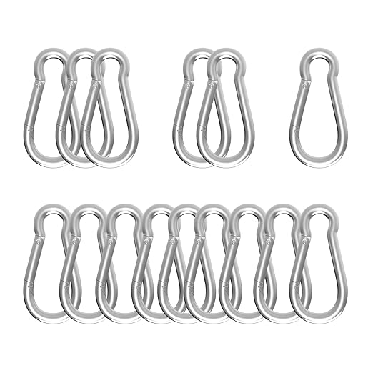 Carabiner, Heavy Duty Galvanized Steel Spring Snap Hook Carabiner Clips by High-PQ