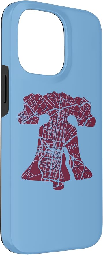 Philadelphia Street Map Liberty Bell Vintage Maroon Philly Case - Image 3