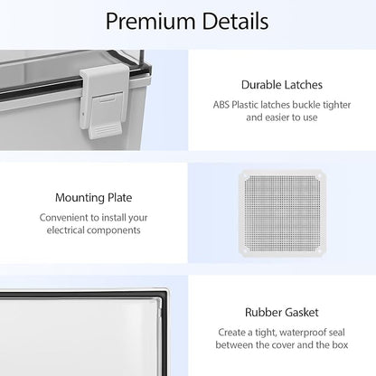 Junction Box, IP65 Waterproof Dustproof ABS Plastic Enclosure, Outdoor and - Image 4