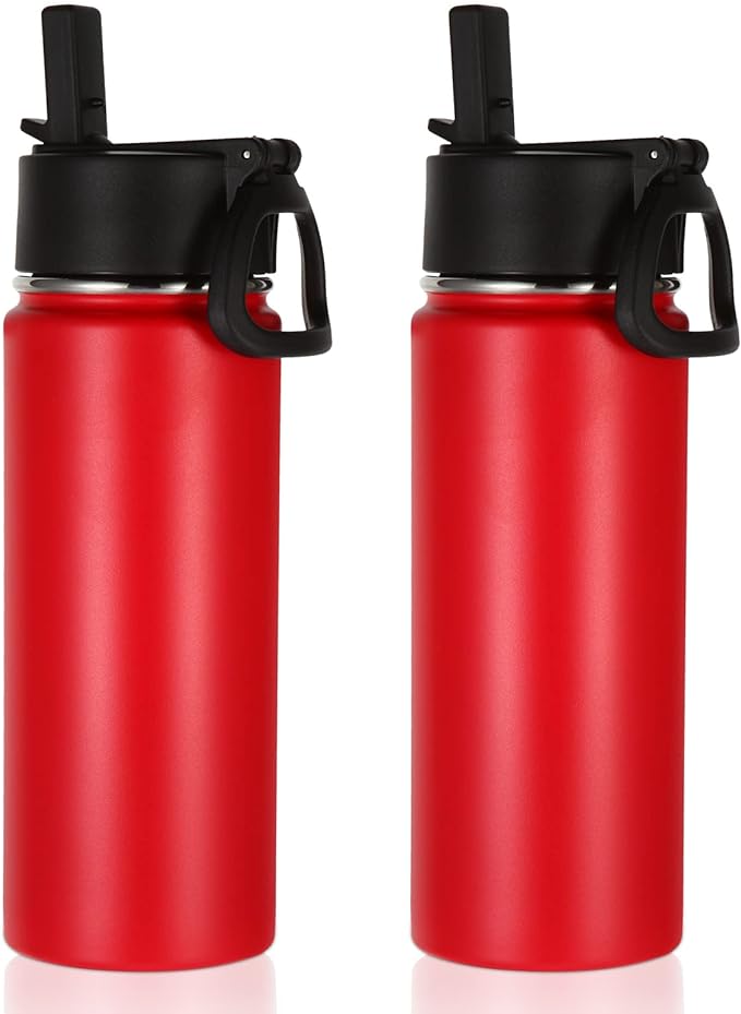 Volhoply 18oz Insulated Water Bottle Bulk 2 Pack, Kids Stainless Steel Water by LiveFully%EF%BC%8CDrinkFreely%E2%80%94KeepGoingwithVolhoply%EF%BC%81