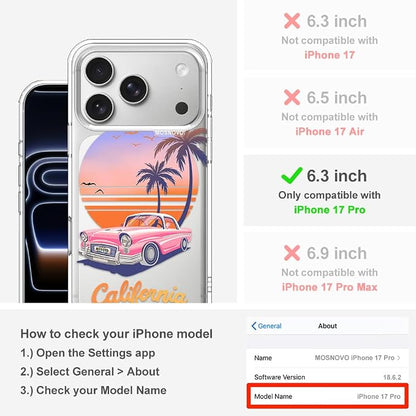 MOSNOVO for iPhone 17 Pro Case, Shockproof Military-Grade Protection 6.6ft Drop - Image 2