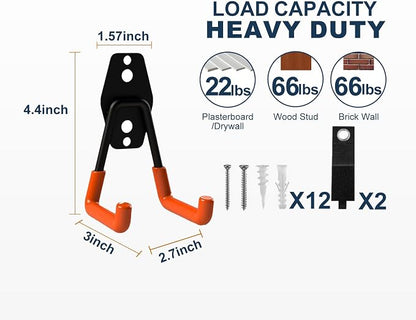 Garage Hooks Heavy Duty, 6 Pack Small Square Steel Garage Storage Hooks - Image 2
