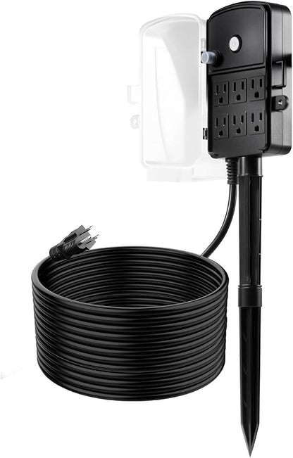 VEVOR Outdoor Power Stake Waterproof, 25 FT Extension Cord, Outdoor Power Strip - Image 9