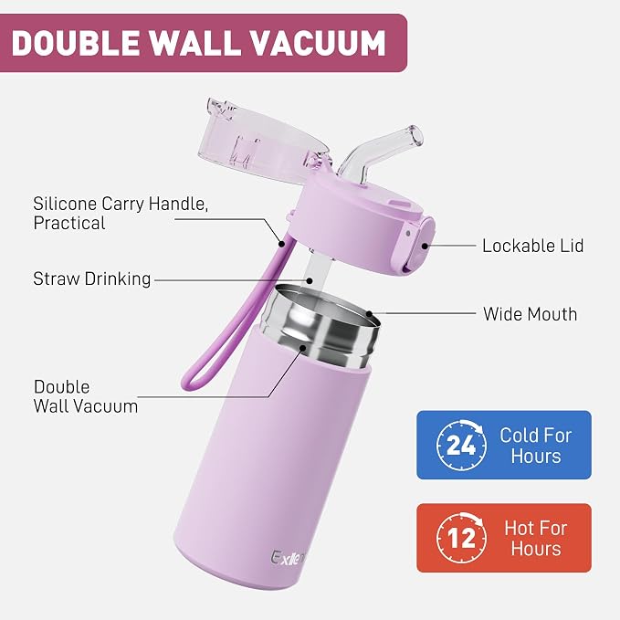 5oz Small Water Bottles with Straw, Mini Water Bottle with One-Hand Open Design - Image 3
