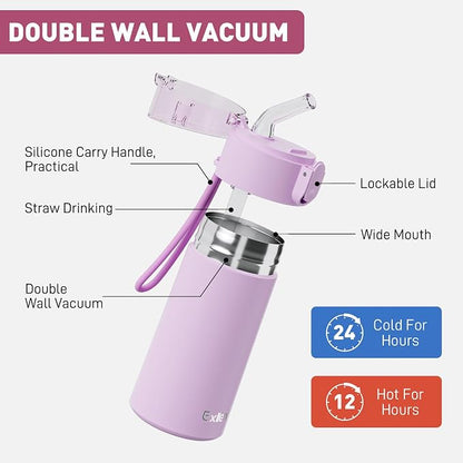 5oz Small Water Bottles with Straw, Mini Water Bottle with One-Hand Open Design - Image 3