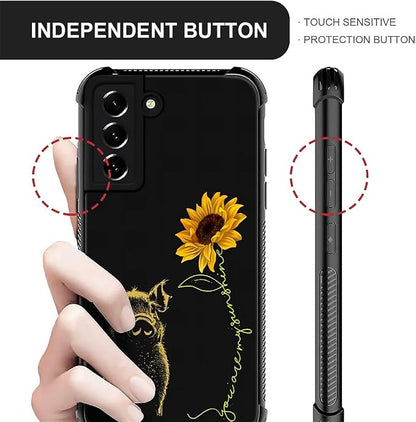 for Samsung Galaxy S21 Plus Case, Pig Sunflower Yellow Sunshine Pattern Graphic - Image 5