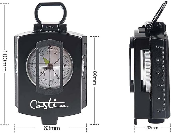 COSTIN Multifunctional Compass, Metal Military Waterproof High Accuracy Compass - Image 2