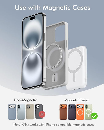 podoru for Magsafe Battery Pack, 5000mAh Magnetic Power Bank - Image 2