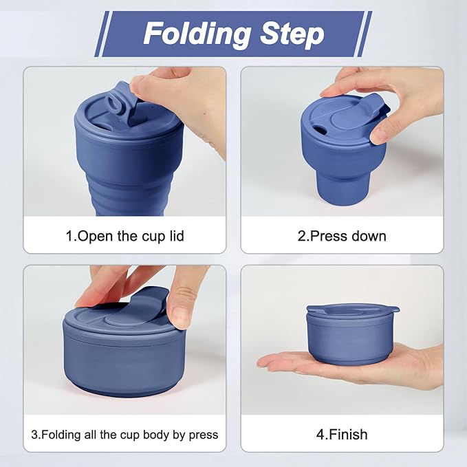 Collapsible Silicone Camping Cups 13oz - Image 3