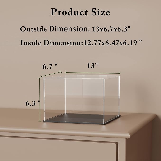 SVENJBB Acrylic Display Case, 13x6.7x6.3 Inch Cube - Image 5
