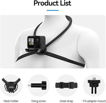 TELESIN Neck Mount SE 2.0 with Air Cushion, Adjustable Chest Strap and Neck - Image 8