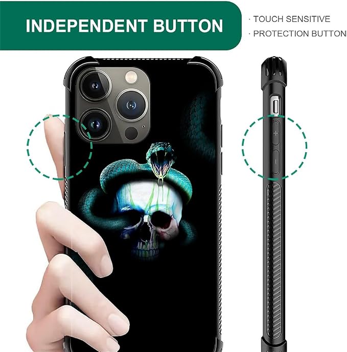 for iPhone 12 Pro Max Case, Skeleton Winding Snake Pattern Graphic Design Girl - Image 4