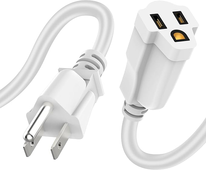 Power Extension Cord 4FT/48Inch, 3 Prong Grounded Electric Extension Cable by ECJTU-US