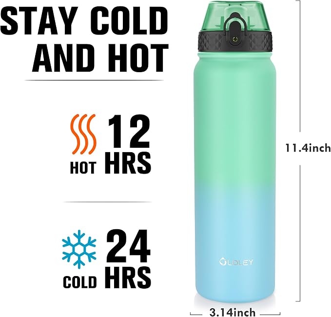 Oldley Insulated Water Bottle 32oz Water Bottles - Image 3