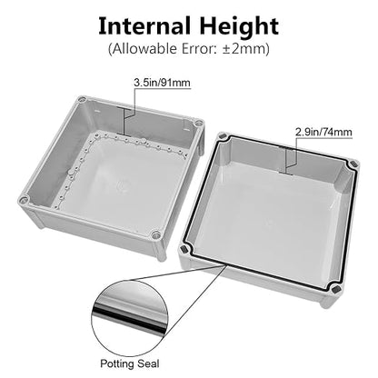 LeMotech Waterproof Dustproof IP67 Junction Box DIY Case Enclosure Gray 11 x 11 - Image 4