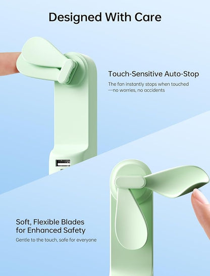 JISULIFE Handheld Mini Fan, 3 IN 1 USB Rechargeable Portable Fan - Image 7